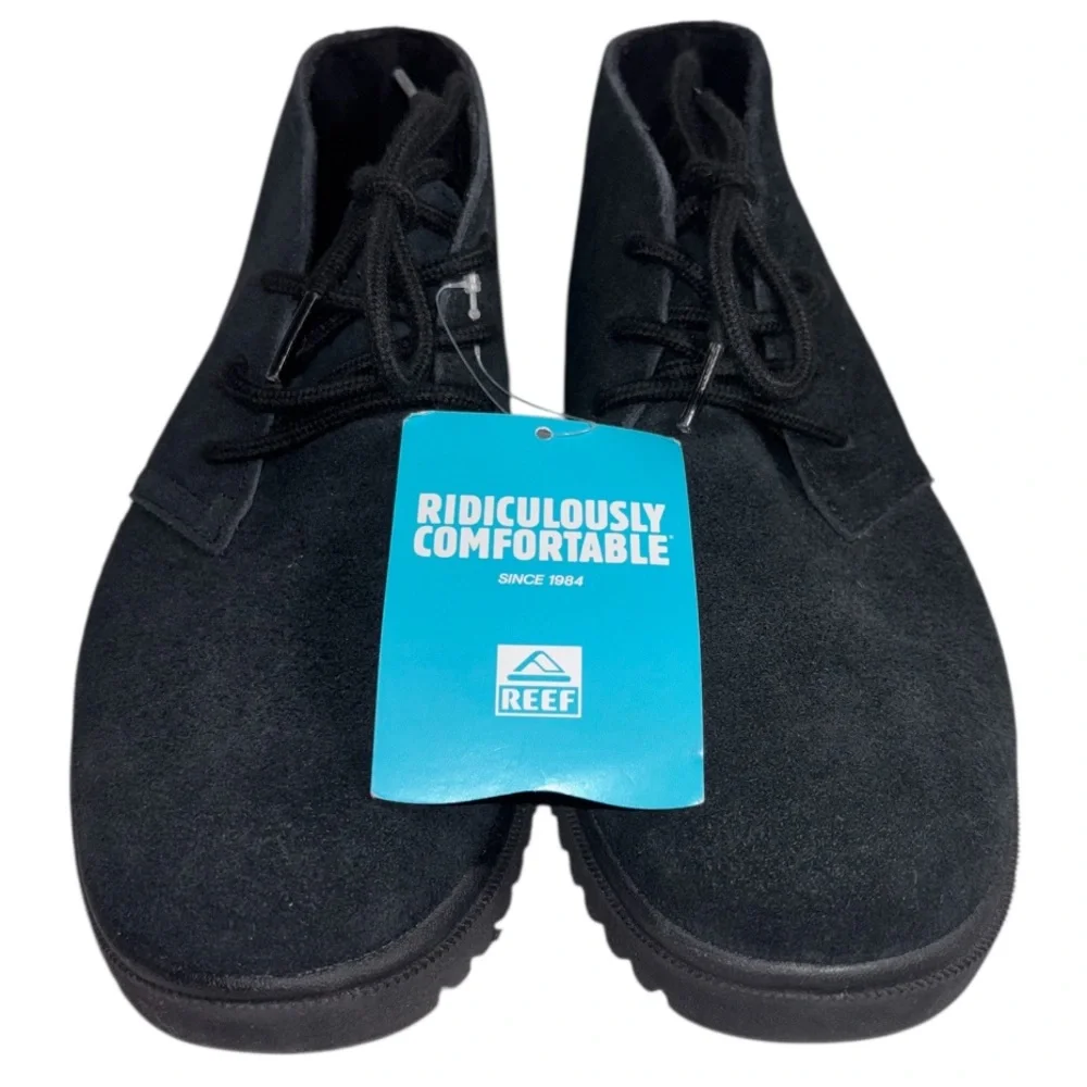 Reef Boots Chukka Boots Black Suede Lace Up Style Leucadian Men’s Size 8